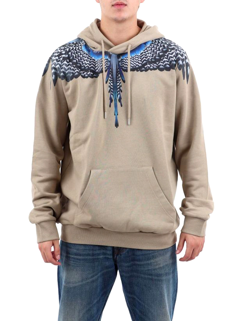Marcelo Burlon Felpa Wings Real County Of Milan - Sabbia