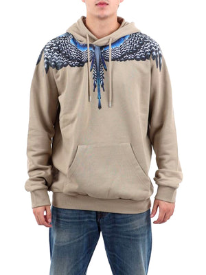 Marcelo Burlon Felpa Wings Real County Of Milan - Sabbia