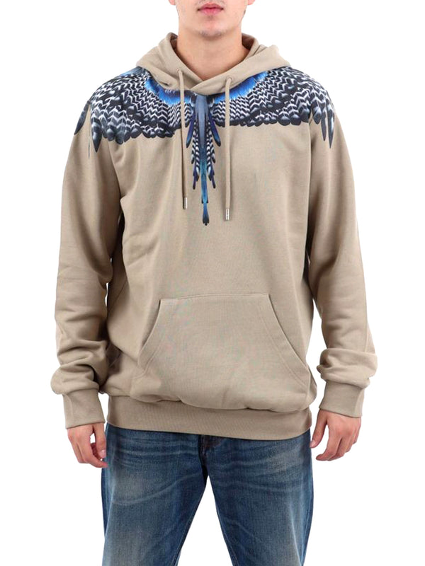 Marcelo Burlon Felpa Wings Real County Of Milan - Sabbia
