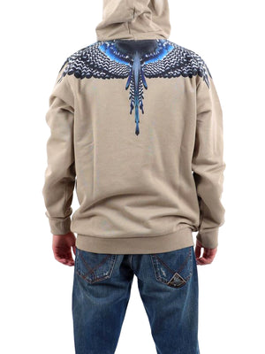 Marcelo Burlon Felpa Wings Real County Of Milan - Sabbia
