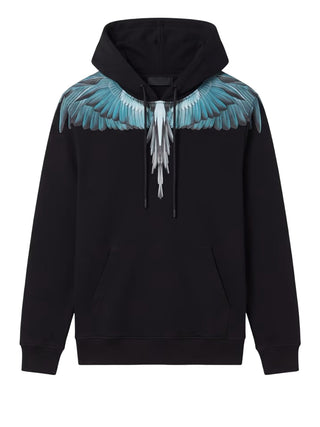 Marcelo Burlon Felpa Blue Wings County Of Milan - Nero