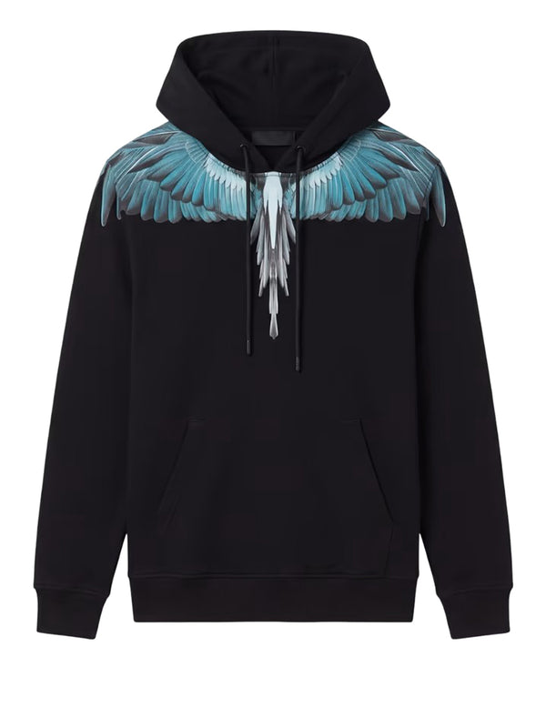Marcelo Burlon Felpa Blue Wings County Of Milan - Nero