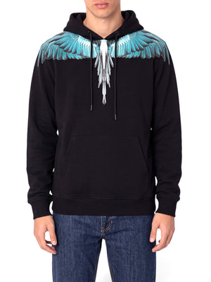 Marcelo Burlon Felpa Blue Wings County Of Milan - Nero