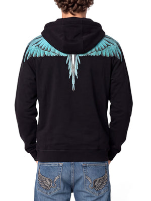 Marcelo Burlon Felpa Blue Wings County Of Milan - Nero