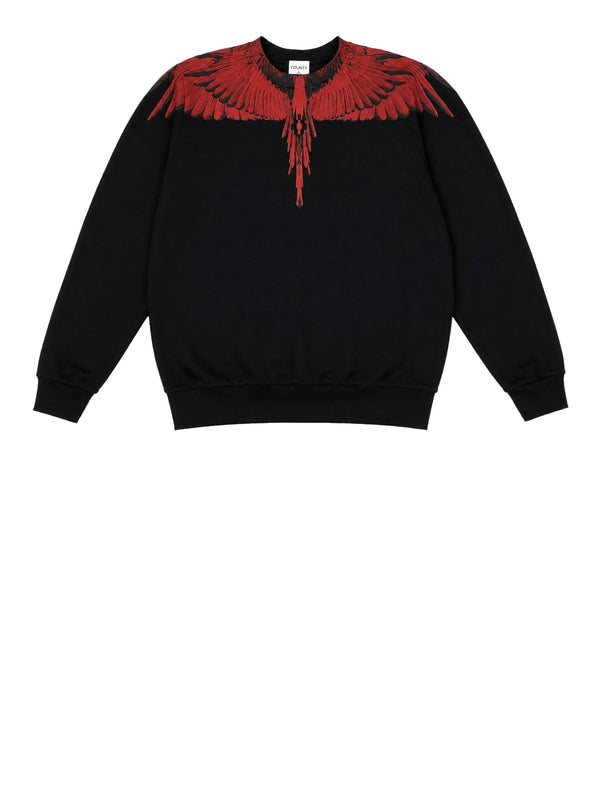 Marcelo Burlon Felpa Girocollo Red Wings County Of Milan - Nero