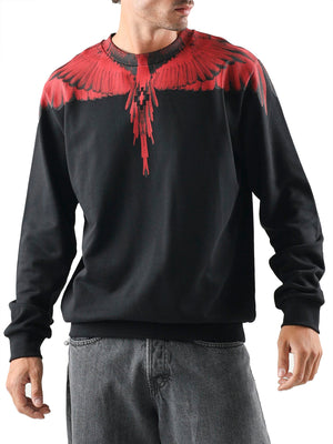 Marcelo Burlon Felpa Girocollo Red Wings County Of Milan - Nero