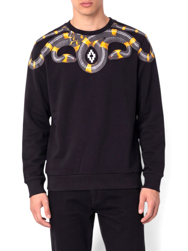 Marcelo Burlon Felpa Girocollo Snake Real County Of Milan - Nero
