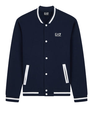 EA7 Felpa Ea7 Core Identity in cotone con collo baseball - Navy