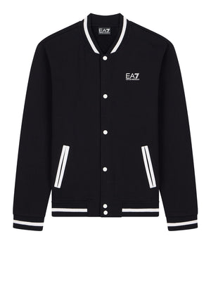 EA7 Felpa Ea7 Core Identity in cotone con collo baseball - Nero