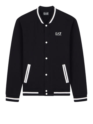 EA7 Felpa Ea7 Core Identity in cotone con collo baseball - Nero