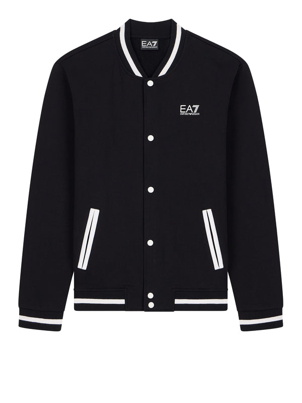 EA7 Felpa Ea7 Core Identity in cotone con collo baseball - Nero