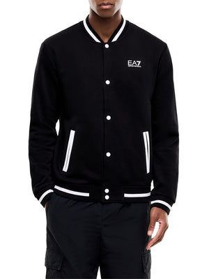 EA7 Felpa Ea7 Core Identity in cotone con collo baseball - Nero