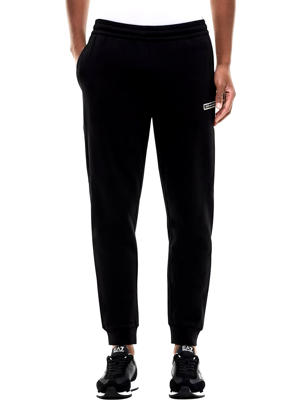 Ea7 Pantaloni Logo Series slim con bande laterali EA7 - Nero