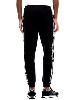 EA7 Pantaloni Logo Series slim con bande laterali EA7 - Nero