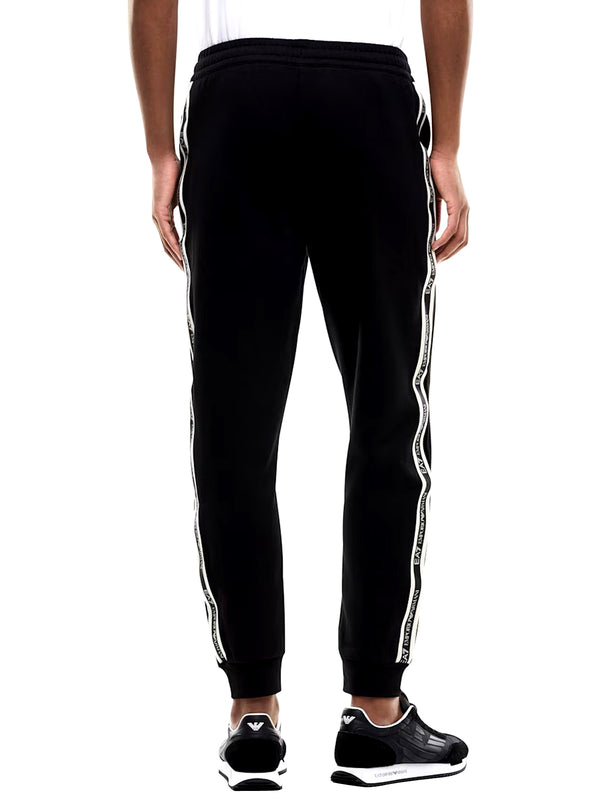 EA7 Pantaloni Logo Series slim con bande laterali EA7 - Nero