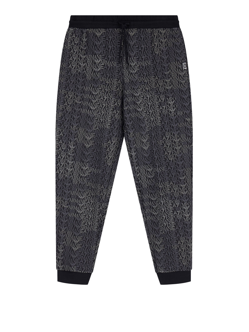 EA7 Pantaloni Tuta jogger logo series misto cotone monogramma - Nero