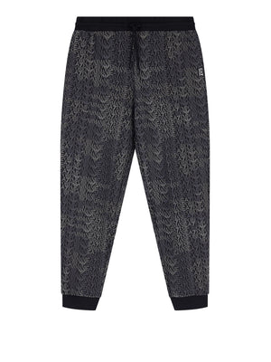 EA7 Pantaloni Tuta jogger logo series misto cotone monogramma - Nero