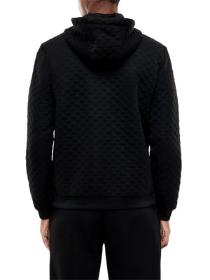 EA7 Felpa Ea7 Premium Label con cappuccio e zip intera - Nero