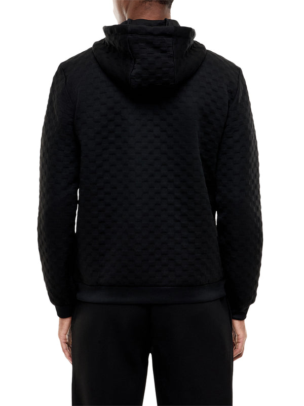 EA7 Felpa Ea7 Premium Label con cappuccio e zip intera - Nero