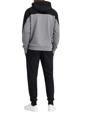 EA7 Tuta Ea7 regular fit in cotone con cappuccio e zip - Grigio