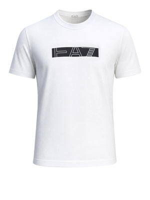 EA7 Ea7 T-shirt Visibility in jersey di cotone - Bianco