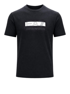 EA7 Ea7 T-shirt Visibility in jersey di cotone - Nero