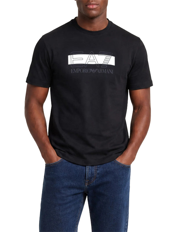 EA7 Ea7 T-shirt Visibility in jersey di cotone - Nero