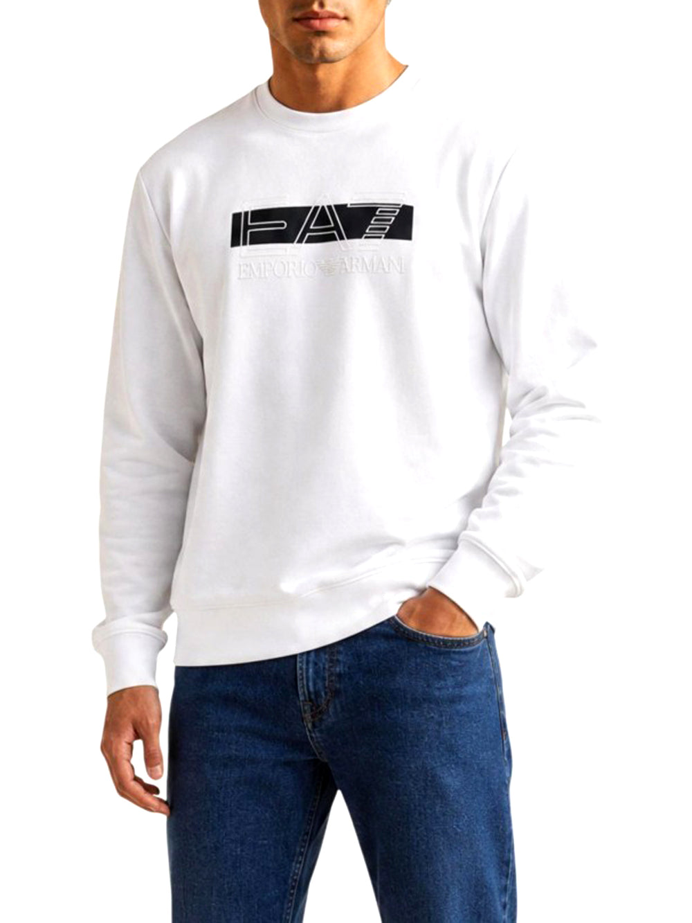 EA7 Felpa Girocollo EA7 - Bianco/Nero