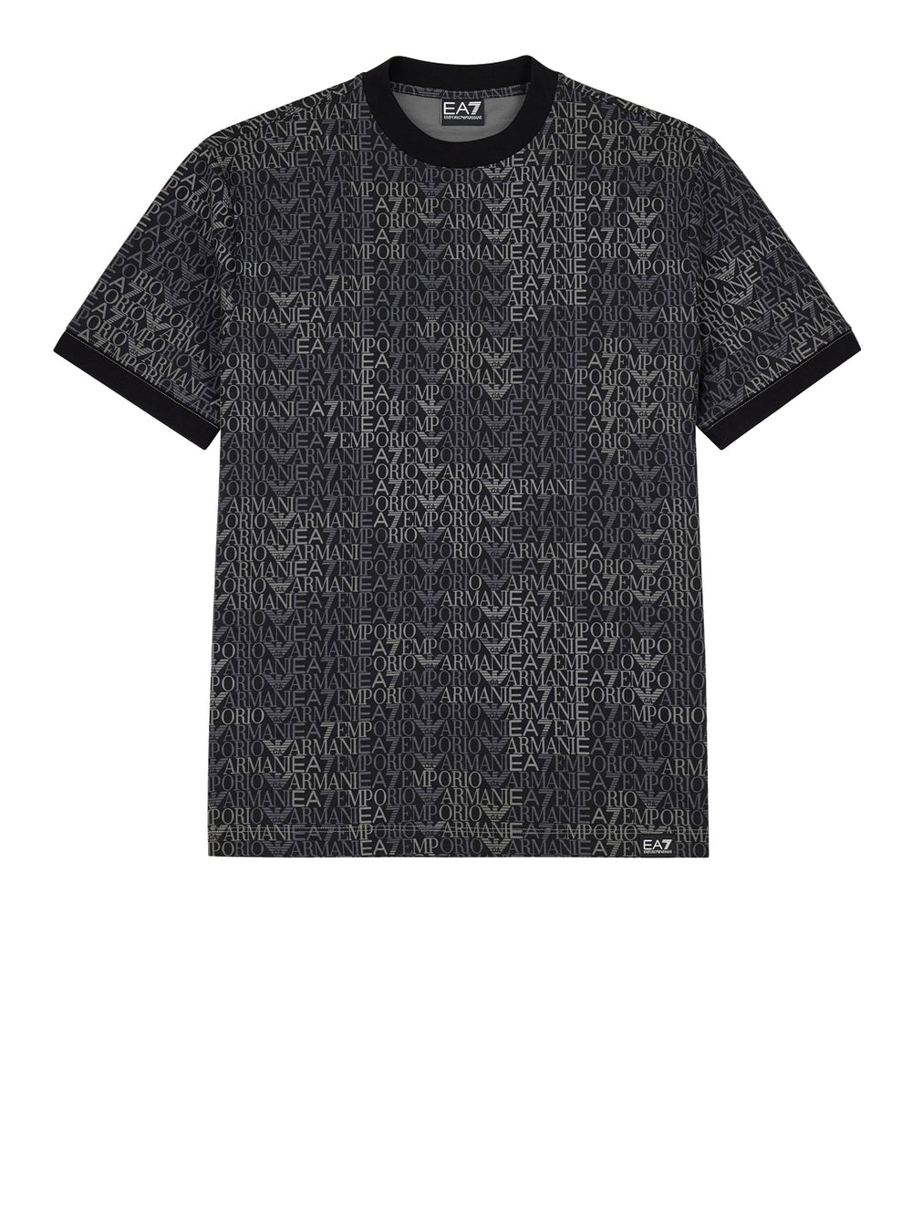 EA7 T-shirt Ea7 Logo Series in jersey di cotone con monogramma - Nero