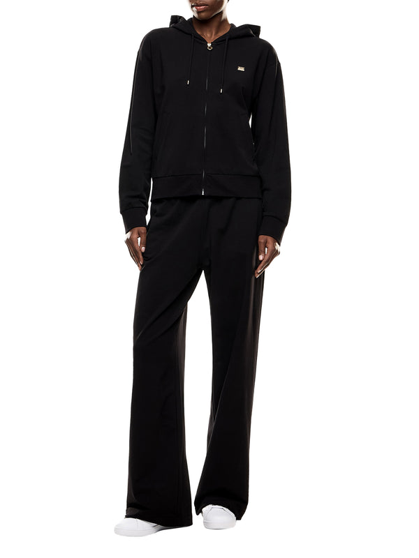 EA7 Tuta Ea7 cotone stretch con cappuccio e pantaloni ampi Core Lady Nero