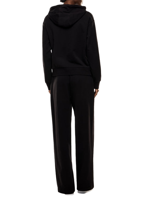 EA7 Tuta Ea7 cotone stretch con cappuccio e pantaloni ampi Core Lady Nero
