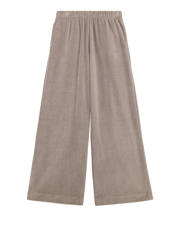 EA7 Pantatuta Ea7 Athletic Velour in velour morbido a gamba ampia - Cinder
