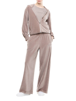 EA7 Pantatuta Ea7 Athletic Velour in velour morbido a gamba ampia - Cinder