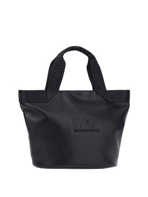EA7 Shopping Ea7 bag con logo in rilievo e manici logati - Nero