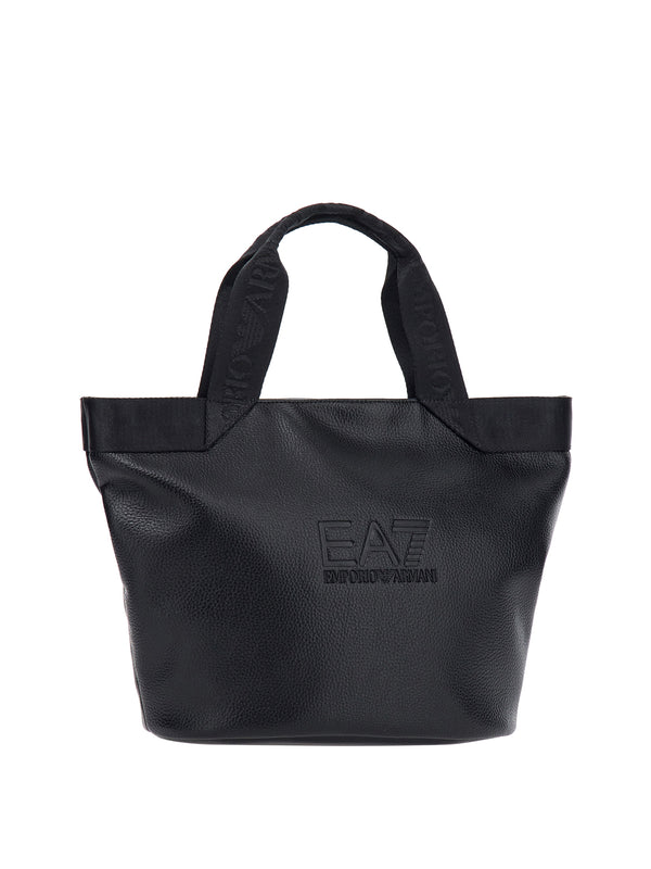 EA7 Shopping Ea7 bag con logo in rilievo e manici logati - Nero