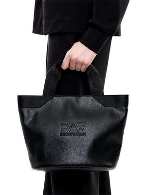 EA7 Shopping Ea7 bag con logo in rilievo e manici logati - Nero
