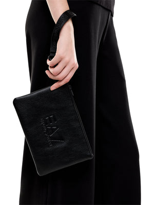 EA7 Pochette con logo a rilievo e cinturino removibile Nero
