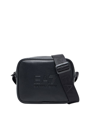 EA7 Borsa a tracolla Ea7 con logo in rilievo e tracolla regolabile - Nero