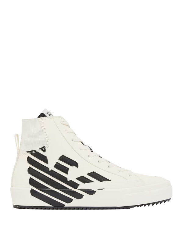 EA7 Sneaker Alta Con Motivo Geometrico EA7 - Bianco