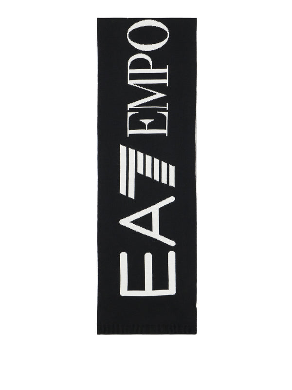 Ea7 Sciarpa Ea7 Logo Frontale Nero