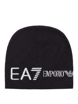EA7 Berretto Ea7 Logo Frontale Nero