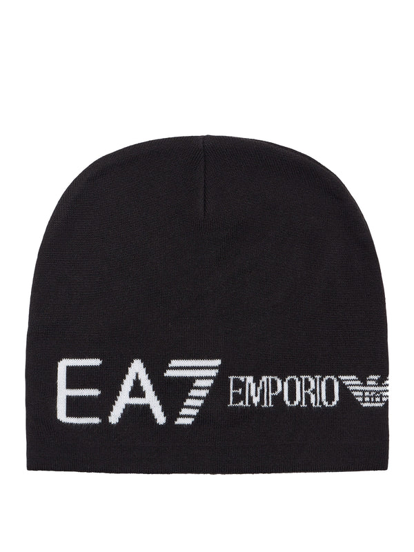 EA7 Berretto Ea7 Logo Frontale Nero