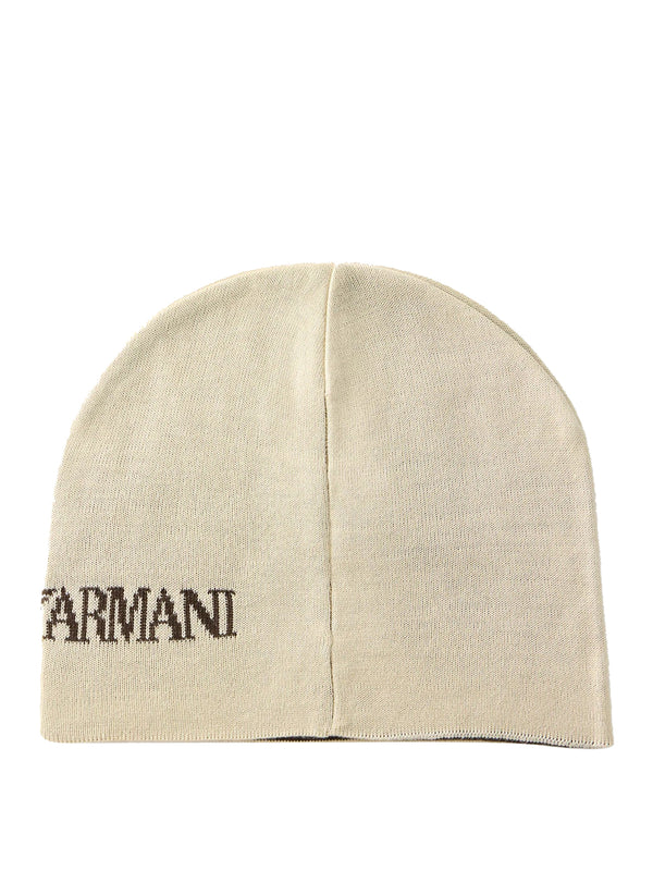 EA7 Berretto Ea7 Logo Frontale Beige