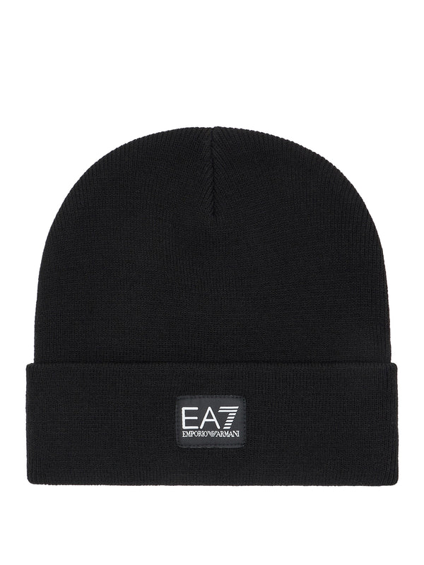 EA7 Berretto Ea7 Logo Frontale Nero