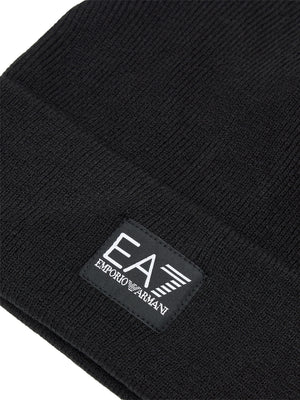 EA7 Berretto Ea7 Logo Frontale Nero
