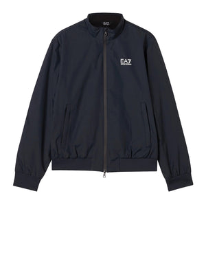 EA7 Ea7 Bomber tessuto core con zip e collo montante Core Identity - Blu