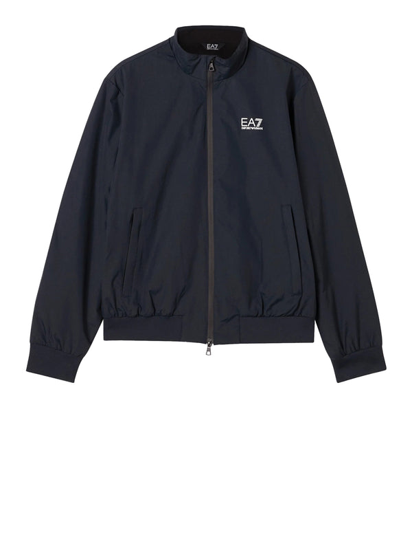 EA7 Ea7 Bomber tessuto core con zip e collo montante Core Identity - Blu