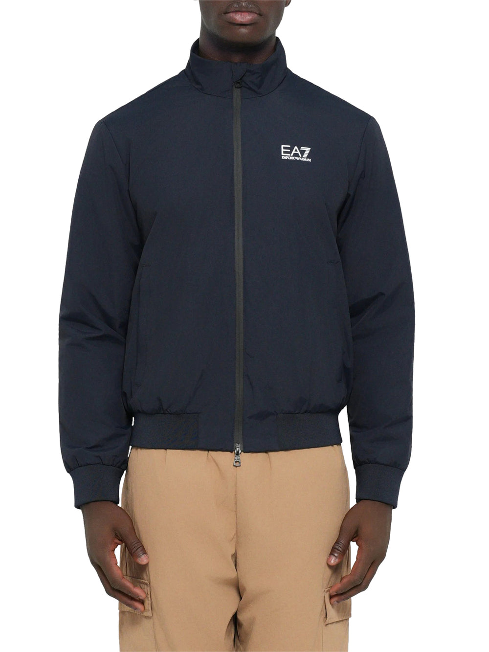 EA7 Ea7 Bomber tessuto core con zip e collo montante Core Identity - Blu