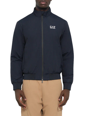 EA7 Ea7 Bomber tessuto core con zip e collo montante Core Identity - Blu