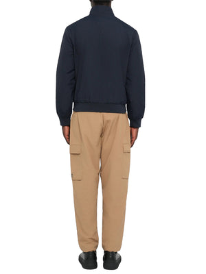 EA7 Ea7 Bomber tessuto core con zip e collo montante Core Identity - Blu